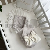 Плед-конверт для новорожденных на выписку MSonya (Маленькая Соня) De Lux 80×80 см Серо-бежевый