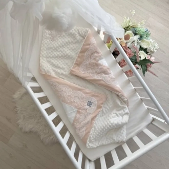 Плед-конверт для новорожденных на выписку Baby Chic Коллекция №1 80×80 см Кремовый - Фото 2