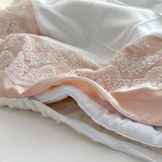 Плед-конверт для новорожденных на выписку Baby Chic Коллекция №1 80×80 см Кремовый - Фото 3