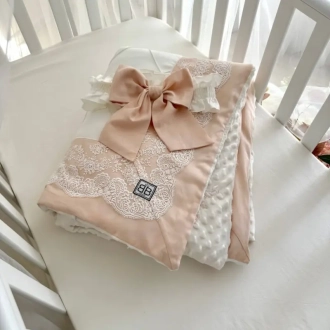 Плед-конверт для новорожденных на выписку Baby Chic Коллекция №1 80×80 см Кремовый - Фото 5