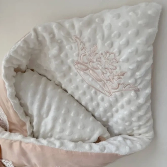 Плед-конверт для новорожденных на выписку Baby Chic Коллекция №1 80×80 см Кремовый - Фото 6