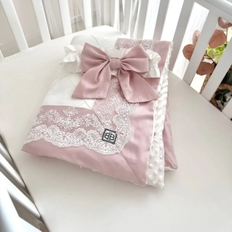 Плед-конверт для новорожденных на выписку Baby Chic Коллекция №1 80×80 см Запыленная роза - Фото 4