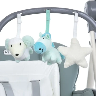 Стільчик гойдалка для годування 2 в 1 El Camino ME 1087-G SWAN Pale Green/Зелений - Фото 8