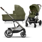 Коляска 2 в 1 Cybex Balios S Lux Taupe Moss Green/Оливковий