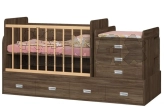 Ліжечко трансформер дитяче Боні-меблі DIANA з шухлядами, маятником 0–12 років Дуб ансберг