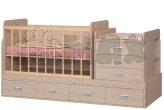 Ліжечко трансформер дитяче Боні-меблі DIANA з шухлядами, маятником 0–12 років Дуб молочний