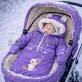 Комбинезон детский зимний Тимурка трансформер 0–2 года, плащевка/овчина Фиолетовый