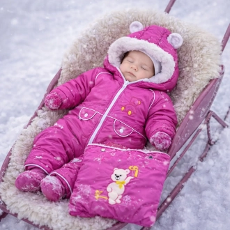 Комбинезон детский зимний Тимурка трансформер 0–2 года, плащевка/овчина Красный - Фото 3