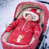 Комбинезон детский зимний Тимурка трансформер 0–2 года, плащевка/овчина Красный