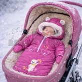 Комбинезон детский зимний Тимурка трансформер 0–2 года, плащевка/овчина Малиновый