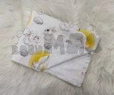 Пеленка M&Ababy Зайчата 100×70 см, непромокаемая Белая