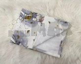 Пеленка M&Ababy Зверушки на воздушном шаре 100×70 см, непромокаемая Белый