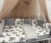 Комплект постельный Ведмедик Игрушка медвежонок 6 предметов, плюш Серый