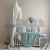 Комплект постельный MSonya (Маленькая Соня) Мозаика Игрушки 6 предметов Бирюзовый