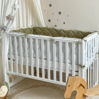 Комплект постельный MSonya (Маленькая Соня) Baby Mix Медвежонок boy мята 6 предметов Оливковый - Фото 2