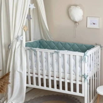 Комплект постельный MSonya (Маленькая Соня) Baby Mix Перо мята 6 предметов Мятный - Фото 2