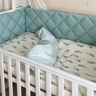Комплект постельный MSonya (Маленькая Соня) Baby Mix Перо мята 6 предметов Мятный - Фото 7