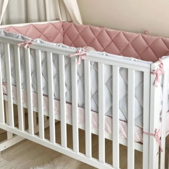 Комплект постельный MSonya (Маленькая Соня) Baby Mix Перо пудра 6 предметов Пудровый - Фото 1