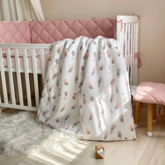 Комплект постельный MSonya (Маленькая Соня) Baby Mix Перо пудра 6 предметов Пудровый - Фото 4