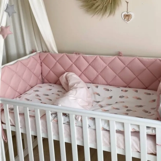 Комплект постельный MSonya (Маленькая Соня) Baby Mix Перо пудра 6 предметов Пудровый - Фото 5