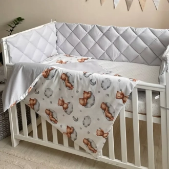 Комплект постельный MSonya (Маленькая Соня) Baby Mix Тедди 6 предметов Серый - Фото 4