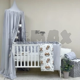 Комплект постельный MSonya (Маленькая Соня) Baby Mix Тедди 6 предметов Серый