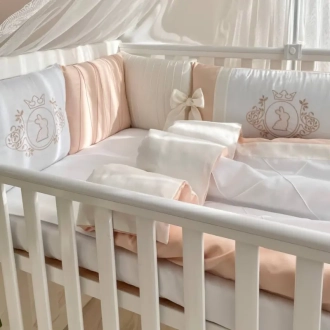 Комплект постельный MSonya (Маленькая Соня) Royal 6 предметов Крем - Фото 5