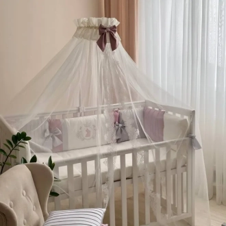 Комплект постельный MSonya (Маленькая Соня) Royal 6 предметов Пудровый - Фото 1