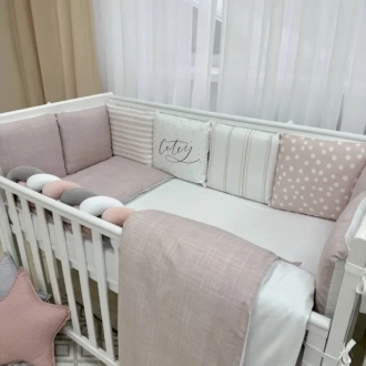 Комплект постільний MSonya (Маленька Соня) Арт Дизайн Cutey 6 предметів Пудрово-ліловий - Фото 4