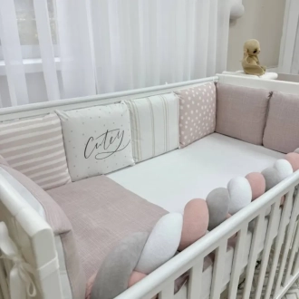 Комплект постільний MSonya (Маленька Соня) Арт Дизайн Cutey 6 предметів Пудрово-ліловий - Фото 5