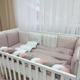 Комплект постільний MSonya (Маленька Соня) Арт Дизайн Cutey 6 предметів Пудрово-ліловий - Фото 6