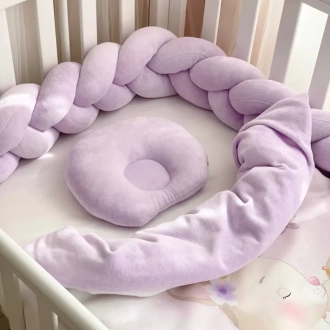 Комплект постельный MSonya (Маленькая Соня) Коллекция №8 Sweet Dream Зайчик с мамой 5 предметов Фиолетовый - Фото 4
