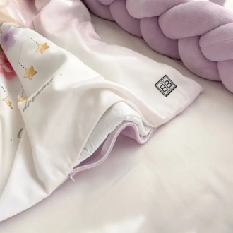 Комплект постельный MSonya (Маленькая Соня) Коллекция №8 Sweet Dream Зайчик с мамой 5 предметов Фиолетовый - Фото 5
