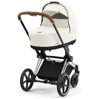 Коляска 2 в 1 Cybex Priam 2025 Off White шассі Chrome Brown Білий - Фото 1