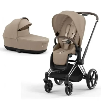 Коляска 2 в 1 Cybex Priam 2025 Cozy Beige шассі Chrome Brown Бежевий - Фото 1