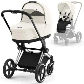 Коляска 2 в 1 Cybex Priam 2025 Off White шасі Chrome Black Details Білий - Фото 6