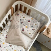 Комплект сменного белья MSonya (Маленькая Соня) Baby Mix Ракеты 110×90 см Бежевый