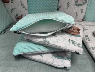 Комплект постельное Ведмедик Летний лес 6 предметов, плюш Бирюзовый - Фото 2