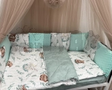 Комплект постельное Ведмедик Летний лес 6 предметов, плюш Бирюзовый