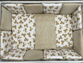 Комплект постельное Ведмедик Игрушка медвежонок 6 предметов, плюш Бежевый - Фото 3