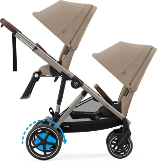 Коляска для двойни 2 в 1 Cybex Gazelle S Almond Beige/Бежевый - Фото 3