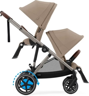 Коляска для двойни 2 в 1 Cybex Gazelle S Almond Beige/Бежевый - Фото 4