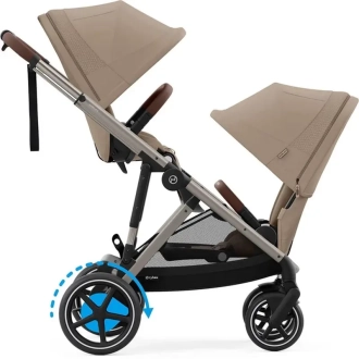 Коляска для двойни 2 в 1 Cybex Gazelle S Almond Beige/Бежевый - Фото 5