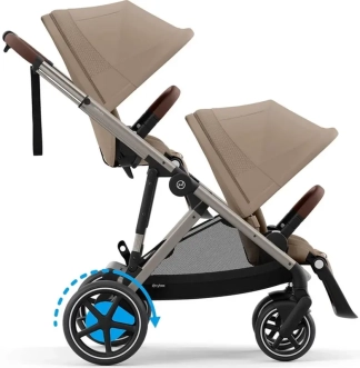 Коляска для двойни 2 в 1 Cybex Gazelle S Almond Beige/Бежевый - Фото 6