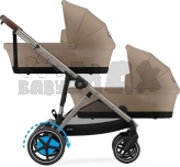 Коляска для двойни 2 в 1 Cybex Gazelle S Almond Beige/Бежевый