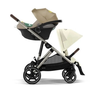 Коляска для двойни 2 в 1 Cybex Gazelle S Seashell Beige/Молочный - Фото 6