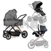 Коляска трансформер 3 в 1 Ninos Estrella Grey Gold/Серый