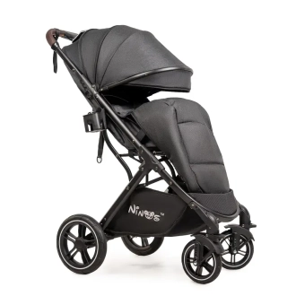 Коляска прогулочная Ninos Nava Black Grafit/Черный - Фото 3