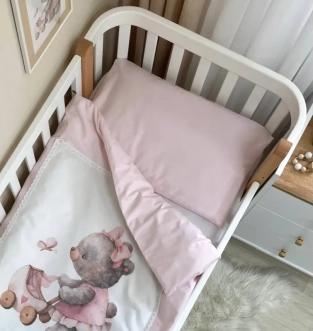 Комплект змінної білизни MSonya (Маленька Соня) Kids Toys Ведмедик 110×90 см Рожевий - Фото 3