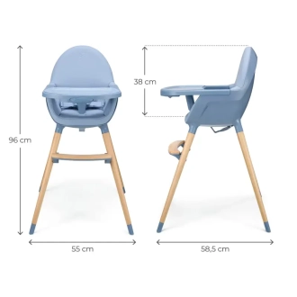 Стільчик для годування 2 в 1 Kinderkraft Fini 2 Nordic Breeze/Блакитний - Фото 3